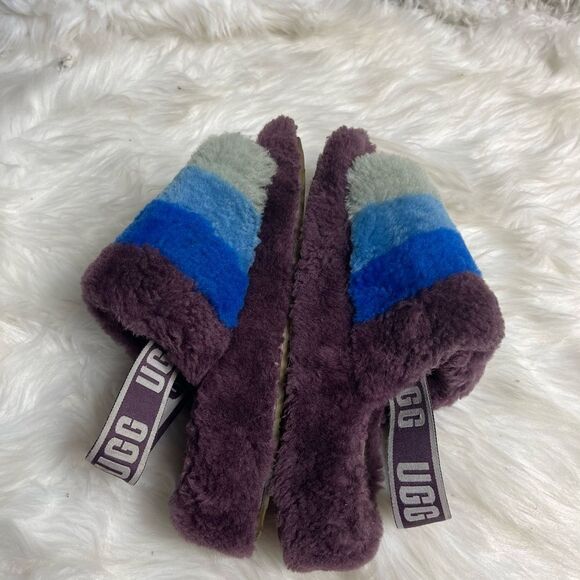 Ugg Australia Fluff Yeah Slide Purple three shades of blue Size8 - Picture 3 of 10